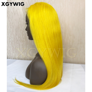 24 "capelli umani vergini 100% <span class=keywords><strong>Sexy</strong></span> lunghi 10"-30 "in Stock Pre-pizzicata naturale attaccatura dei capelli con capelli colorati di giallo parrucche in pizzo pieno - Product Image 5