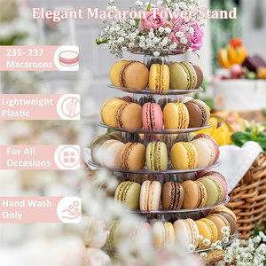 Pemegang plastik bulat 10 tingkat 230 buah tampilan makanan penutup pemegang Cupcake menara Macaron piring untuk dekorasi pesta ulang tahun pernikahan - Product Image 5