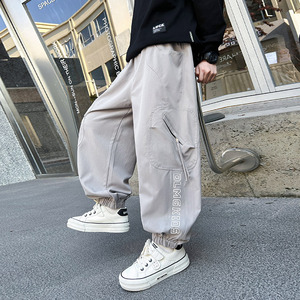 Spot personnalisé en gros garçons automne et hiver saison à la mode polyvalent <span class=keywords><strong>pantalon</strong></span> <span class=keywords><strong>cargo</strong></span> ample - Product Image 3