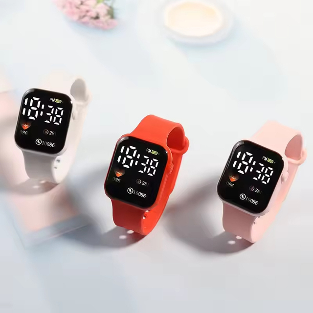 ft Women's and Men's LED Digital Electronic Watch with Steel Case and Plastic Band