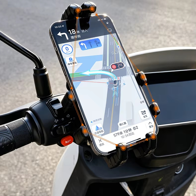 Mountain Bike Phone Mount ABS Material Shockproof Navigation Vibration Damping Bracket with Easy Installation