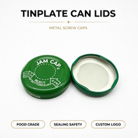 Tapa metálica de hojalata impresa en relieve de 38 mm para botellas de grado alimenticio con tapa de rosca para botellas de 38 mm y tarros de vidrio