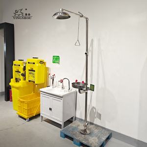 Ducha de seguridad equipada con pedales de acero inoxidable de gran tamaño ducha de emergencia y lavado de ojos - Product Image 2