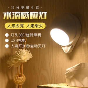Smart <b>Motion</b> Sensor Night <b>Light</b> LED Wall Mounted USB Rechargeable 360 Degree Rotatable Cabinet <b>Light</b> - Product Image 1