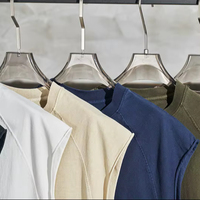 Logo personnalisé 100% coton Vintage débardeur hommes lavé vieux Raglan sans manches T-Shirt gilet mode Streetwear respirant