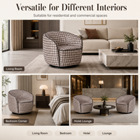 Fauteuil pivotant de luxe en bouclette, chaise longue confortable pour salon, hôtel, chambre à coucher