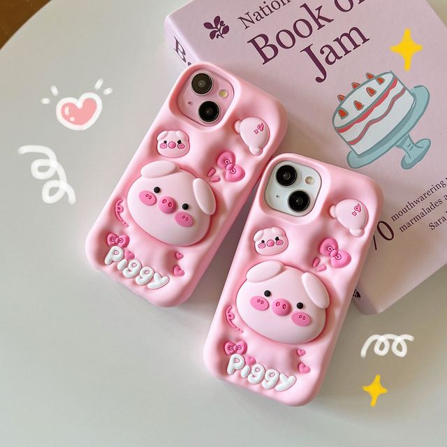 New 3D Cartoon Cute Pet Hidden Bracket Silicone Full Set Anti Fall Phone case Suitable for iPhone 17 16 15 14 13 12 11 X Pro Max