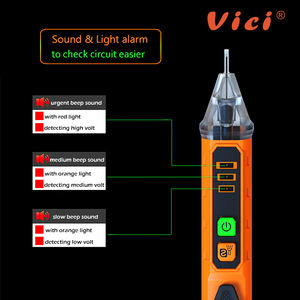 Probador eléctrico de voltaje sin contacto de alta y baja sensibilidad seleccionable <span class=keywords><strong>Vici</strong></span>, tipo bolígrafo, detector de voltaje de seguridad, herramienta - Product Image 3