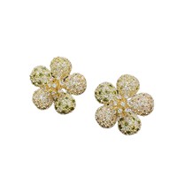 Chaîne fine ajustable avec pierre flottante, motif floral bicolore, prix de gros fabricant de bijoux