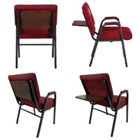 Vente chaude en usine de chaises d'auditorium avec broderie personnalisée chaises d'église en tissu avec accoudoirs