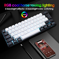 2024 filaire 61 touches jeu Mini RGB clavier lumineux mécanique main sentiment bureau d'affaires Portable petit clavier d'ordinateur