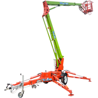 Certifié CE 10m 12m 14m 16m 18m nacelle élévatrice sur camion remorque grue de voiture avec panier d'homme