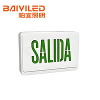 Boîte de signalisation d'urgence murale automatique à LED rechargeable
