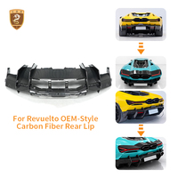 Diffuseur arrière en fibre de carbone sèche compatible OEM pour Lamborghini Revuelto, remplacement du séparateur de pare-chocs arrière
