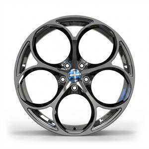Rines <span class=keywords><strong>de</strong></span> Aleación Hyper Silver <span class=keywords><strong>de</strong></span> 5 Orificios con Diseño <span class=keywords><strong>de</strong></span> Trébol, 18 19 20 Pulgadas 5x112 5x120, Estilo Deportivo Italiano, Compatibles con Giulia Giulietta A4 - Product Image 6