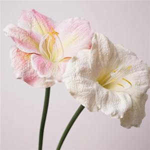 Ampoules d'<span class=keywords><strong>amaryllis</strong></span> artificielles personnalisées Real Touch <span class=keywords><strong>fleur</strong></span> en plastique souple <span class=keywords><strong>fleur</strong></span> rouge blanc rose pour la décoration de mariage à la maison - Product Image 4