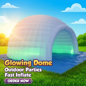Carpa Domo Inflable Portátil <span class=keywords><strong>de</strong></span> PVC para Exteriores con Luz LED, 2 Ventanas, Impermeable, Protección UV, Fácil <span class=keywords><strong>de</strong></span> Instalar para Fiestas - Product Image 2