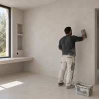 Revêtement Microciment Intérieur Étanche Peinture Murale et de Sol en Béton Décoratif Sans Joint Finition Lisse Style Cuisine Chambre Salle de Bain