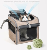 Sac à dos de vélo pour animaux de compagnie - Maille carrée Oxford de luxe, réglable, léger, portable, pliable, grande capacité, fermeture éclair