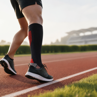 Chaussettes de sport à compression mi-hautes pour hommes, avec soutien tricoté zoné, évacuation de l'humidité, semelle amortie, pour la course et la randonnée, logo personnalisé OEM