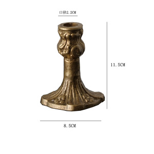 Vente chaude <span class=keywords><strong>Bougeoir</strong></span> créatif rétro en fer <span class=keywords><strong>noir</strong></span> pour salle à manger Salon de coiffure Bougeoirs en métal doré pour accessoires de décoration intérieure - Product Image 5