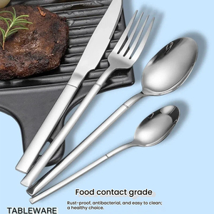 Ensemble de couverts en acier inoxydable, couteau, fourchette et cuillère, style occidental, pour cuisine, restaurant, hôtel. - Product Image 2