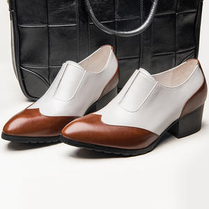 Zapatos de Cuero con Punta en Pico y Bloques de Color a la Moda para Hombre, Estilo Británico Coreano 2026, Transpirables y que Aumentan la Estatura - Product Image 3