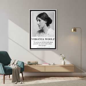 Printed <b>Canvas</b> Artwork: Virginia Woolf Quote Literary Home Decor,WHITE <b>FRAMED</b> <b>CANVAS</b> - Product Image 3