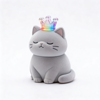 Figurine en caoutchouc PVC personnalisée, floquée, représentant un chat serein, paisible et équilibré, modèle de décoration