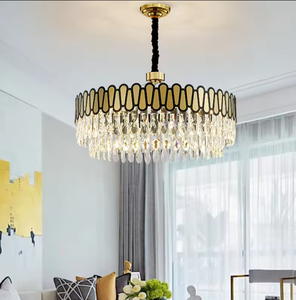 Zèle Éclairage Décoratif Rustique Or Luminaires Suspendus Lampes Led Plafond Moderne K9 Lustres En Cristal - Product Image 2