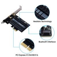 Tarjeta de Red Inalámbrica Intel AX210ngw 802.11AX PCIe para Escritorio, 3000Mbps WiFi 6E Doble Banda 2.4G/5G/6G BT 5.2 Interna Intel AX210