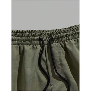 Conjunto de 2 piezas FOXA para hombre: camiseta con estampado tropical y pantalones cortos con cordón, talla grande, ropa de vacaciones, algodón transpirable - Product Image 5