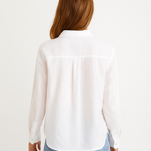 <span class=keywords><strong>Chemisier</strong></span> élégant et décontracté en coton et lin pour femme, vente en gros personnalisée OEM, nouvelle collection été, tendance - Product Image 3