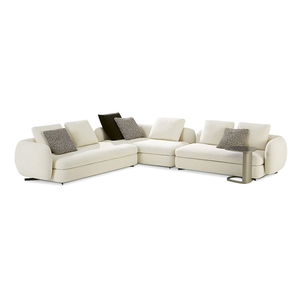 Ensemble <span class=keywords><strong>de</strong></span> canapés <span class=keywords><strong>de</strong></span> style européen robuste <span class=keywords><strong>et</strong></span> durable avec coussins en tissu en forme <span class=keywords><strong>de</strong></span> L pour la maison, le bureau, le salon, la réception - Product Image 5
