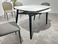 Mufang 2024 Ensemble de chaises de salle à manger de luxe avec table en marbre moderne Mobilier contemporain de style français en pierre