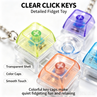 Porte-clés Fidget Spinner à interrupteur mécanique transparent, bouton lumineux coloré, jouet sensoriel anti-stress pour enfants