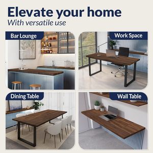 Escritorio de Acacia teñido de <span class=keywords><strong>nogal</strong></span> oscuro para escritorio de pie, losa de madera, bloque de carnicero, <span class=keywords><strong>encimera</strong></span> de madera, soporte de exhibición, Mesa - Product Image 3