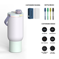 ANSHENG Vaso Térmico de Acero Inoxidable 304 de Grado Alimenticio de 40oz con Asa para Beber de Forma Segura