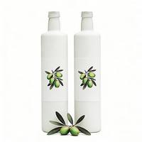 Fabricant de bouteilles d'huile personnalisées de luxe OEM, 250 ml, 500 ml, 750 ml, 1000 ml, bouteilles d'huile d'olive en verre blanc mat vides avec bouchon
