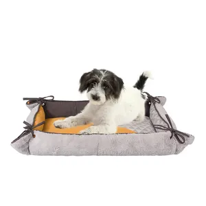 Calming Dog Bed for Small Dogs & Cats - Soft Cozy Warm square Dog Bed Perfectly Sized for Pets