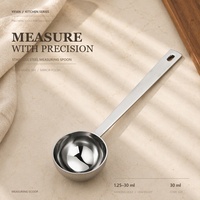 Cuillère doseuse en acier inoxydable 1,25-30 ml, finition miroir, cuillère à mesurer en métal pour protéines et poudre de café, logo personnalisé en usine