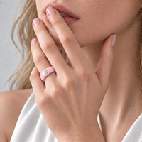 Bague en céramique rose haute technologie avec zircon rond transparent serti en clos, bijoux minimalistes pour cadeau de mariage, vente en gros, personnalisation OEM ODM