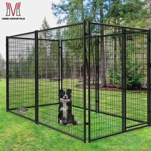 Nhiệm vụ nặng nề Modular 6x4 bên ngoài hàn dây kim loại lưới thêm lớn ngoài trời nhà Pet lồng Chó Chạy cũi bao vây