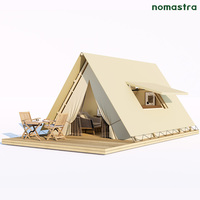Tente triangulaire de luxe pour camping haut de gamme, abri élégant, installation rapide, tente safari, tentes de glamping en toile durable, respectueuses de l'environnement