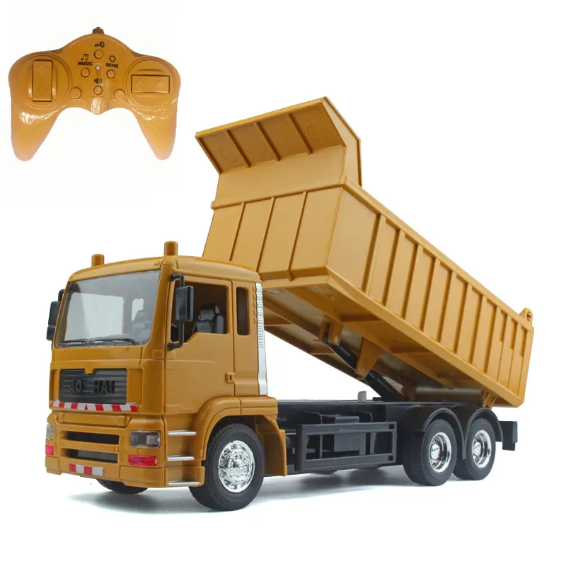 New Arrival 1:24 rc construction truck 2.4Ghz 8CH rc trucks dumper toy With Light Music