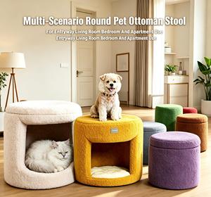 Cama Otomana Moderna y Estética para Mascotas, Cueva Privada para Gatos, Taburete de Doble Uso para Decoración del Hogar - Product Image 1