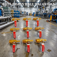 Válvula de bola de latón BOTE con rosca macho, válvulas neumáticas, conector de púas, accesorio de tubería hembra PEX MIP/FIP para gas y agua, personalizable OEM