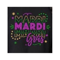 Écusson thermocollant personnalisé Mardi Gras avec design scintillant par sublimation, impression DTF à paillettes et plastisol