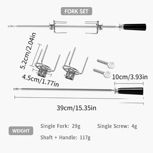 Fourchettes de rôtissoire en acier inoxydable réglables pour poulet, viande, grillades, accessoires de rôtissoire, personnalisables OEM - Product Image 2