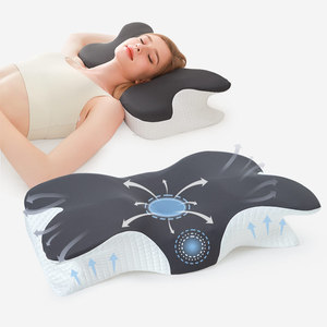 <span class=keywords><strong>Oreiller</strong></span> Ergonomique de Luxe à Contour Papillon en Mousse à Mémoire de Forme avec Logo Personnalisé, Soutien <span class=keywords><strong>Cervical</strong></span> Orthopédique, Fonction Anti-Ronflement, Housse Amovible - Product Image 1